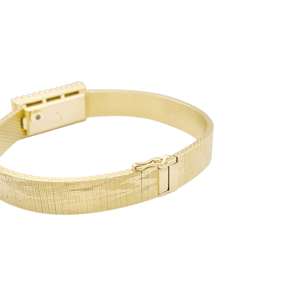 Montre vintage UTI, mouvement Blancpain, or jaune, diamants. - Image 3