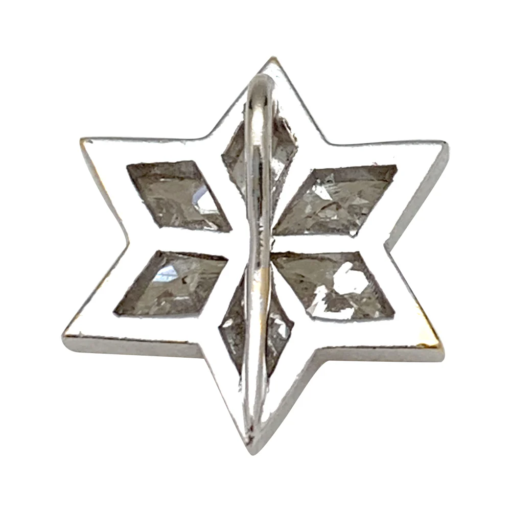 Pendentif en or blanc, étoile diamants. - Image 5
