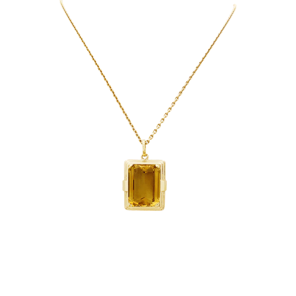 Pendentif or jaune et citrine.