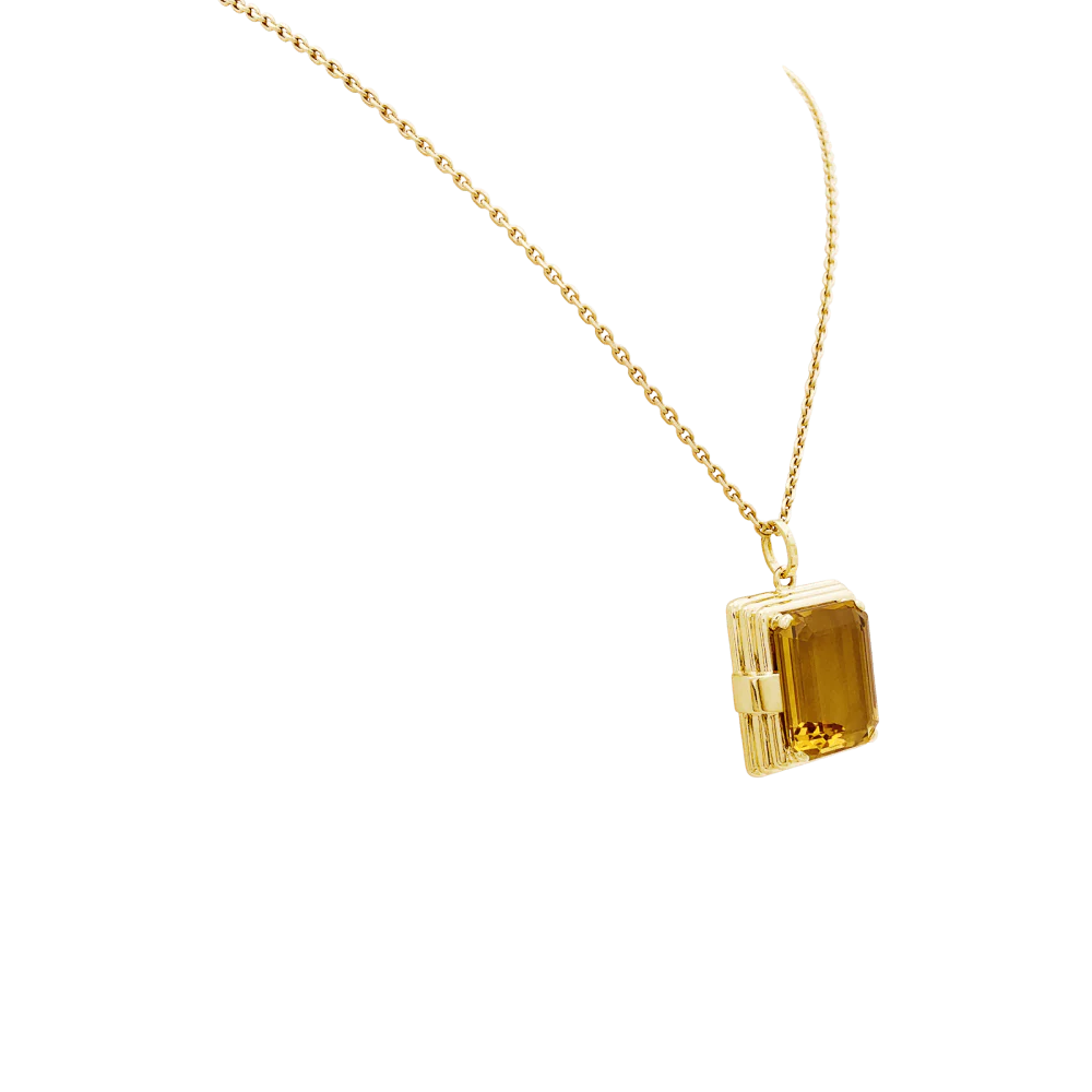Pendentif or jaune et citrine. - Image 2