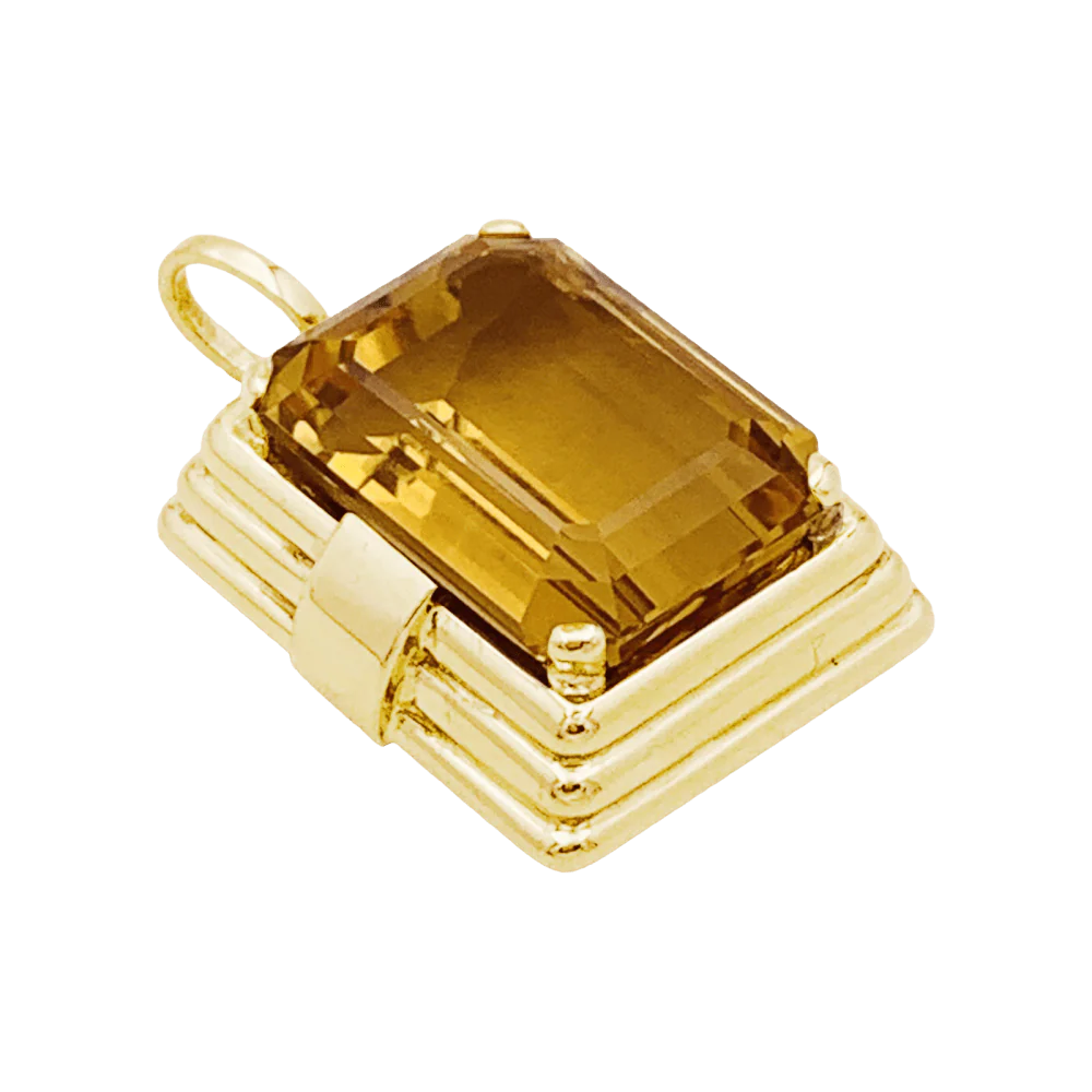 Pendentif or jaune et citrine. - Image 3