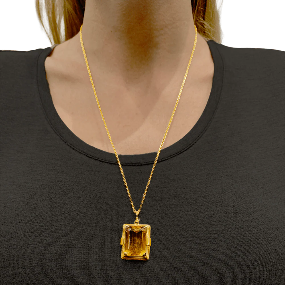 Pendentif or jaune et citrine. - Image 5
