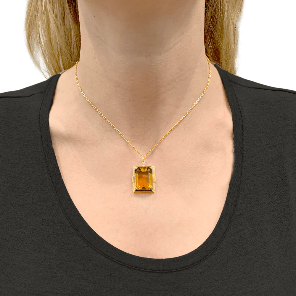 Pendentif or jaune et citrine. - Image 6