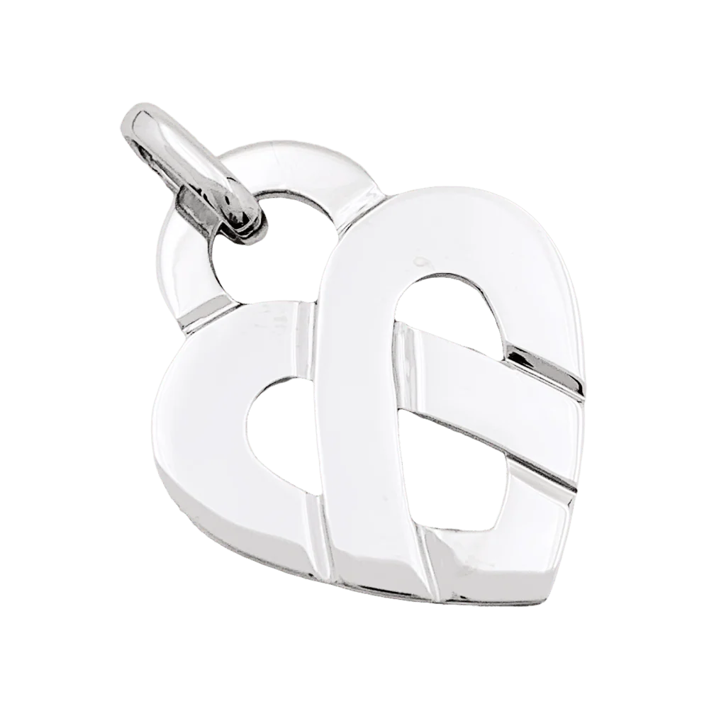 Pendentif Poiray, "Coeur Entrelacé", or blanc. - Image 3