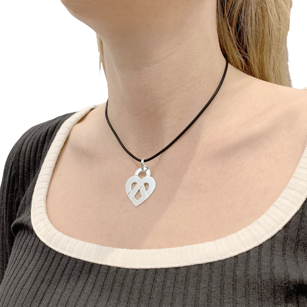 Pendentif Poiray, "Coeur Entrelacé", or blanc. - Image 5