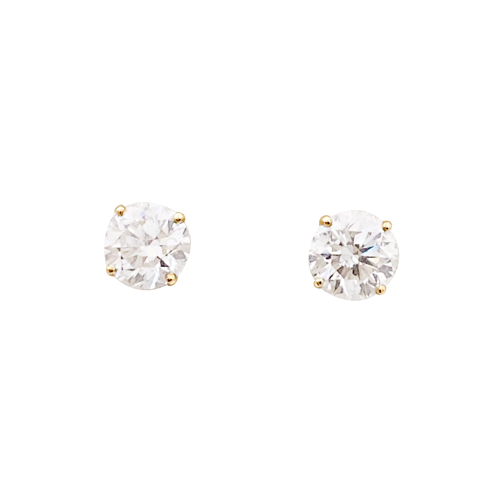 Puces d'oreille diamant, or jaune.