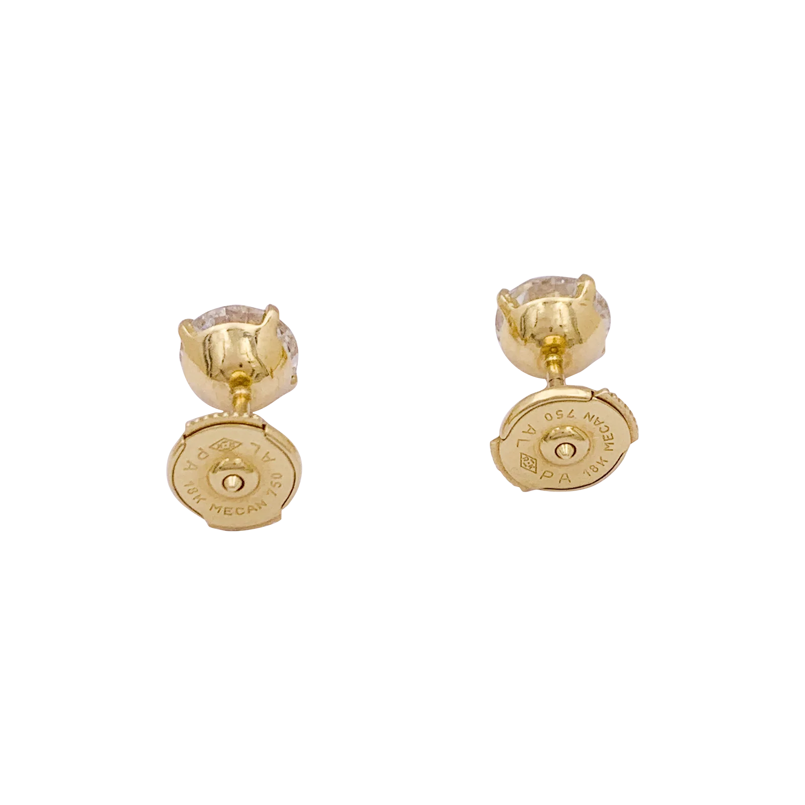 Puces d'oreille diamant, or jaune. - Image 4