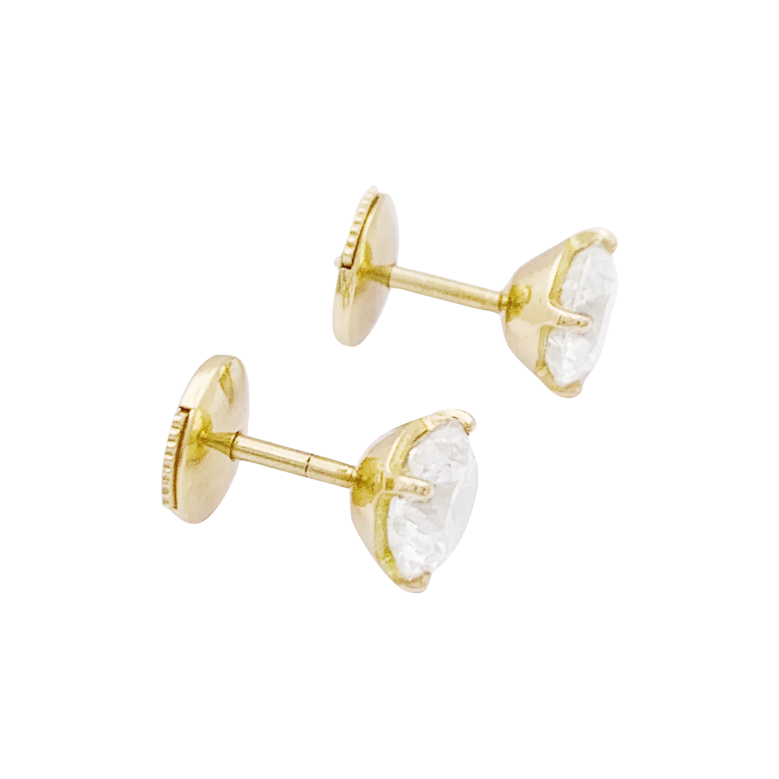 Puces d'oreille diamant, or jaune. - Image 5