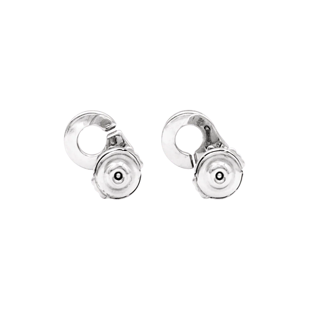 Puces d'oreilles Dinh Van, "Menottes" or blanc et diamants. - Image 5