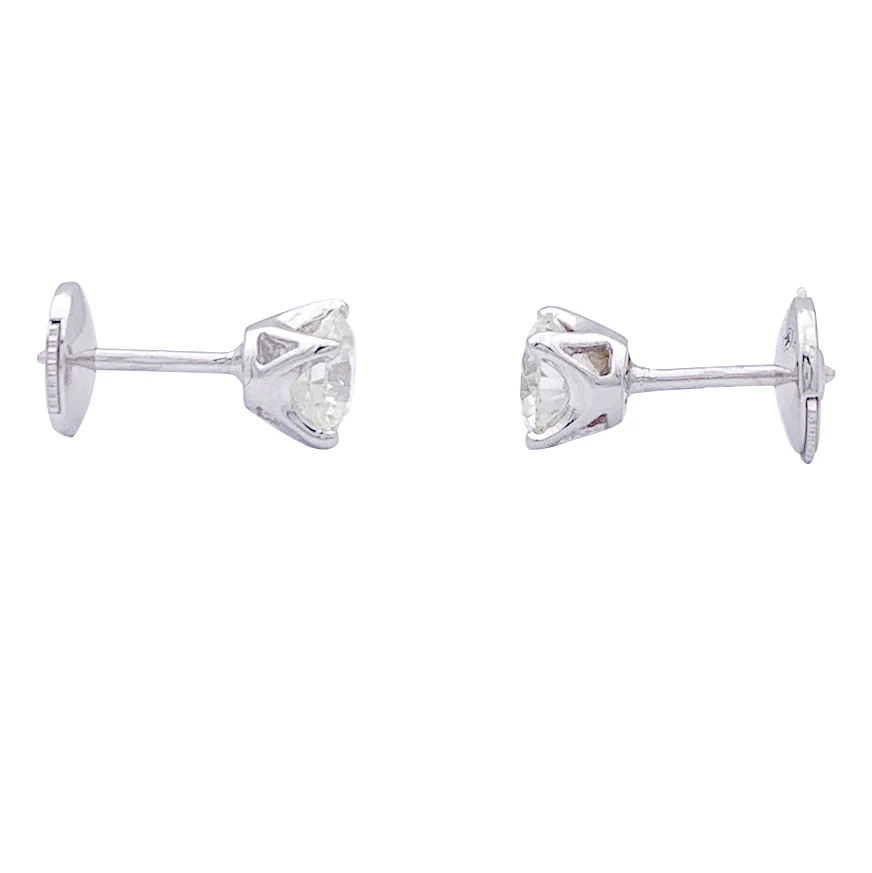 Puces d'oreilles or blanc, diamants. - Image 5