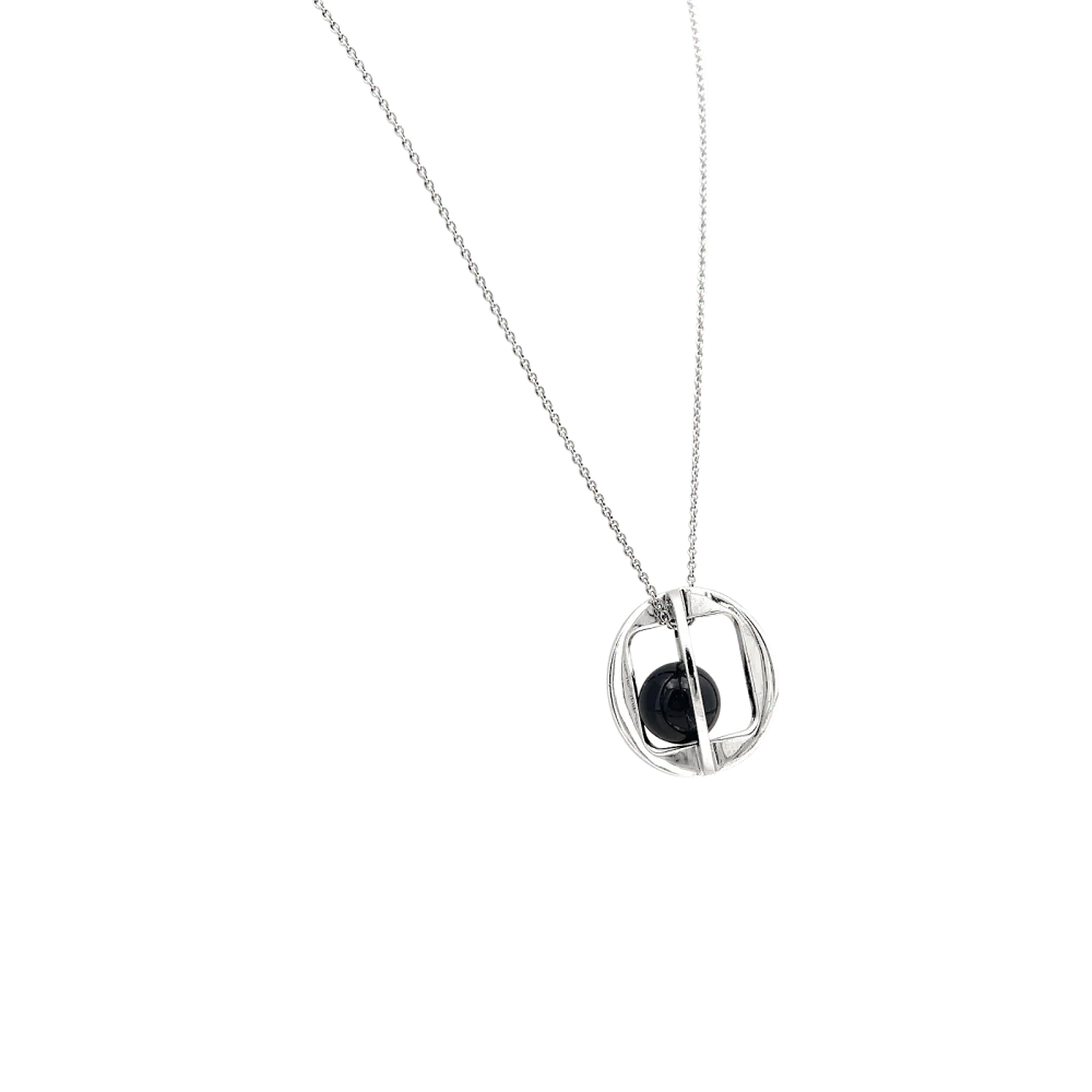 Sautoir Dinh Van, "Sphère", argent et onyx. - Image 2