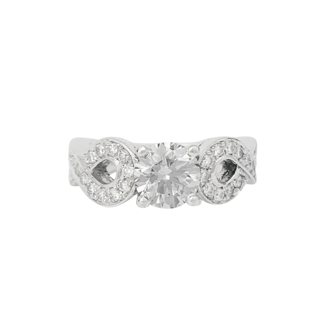 Bague diamant 0,94 carat en or blanc.