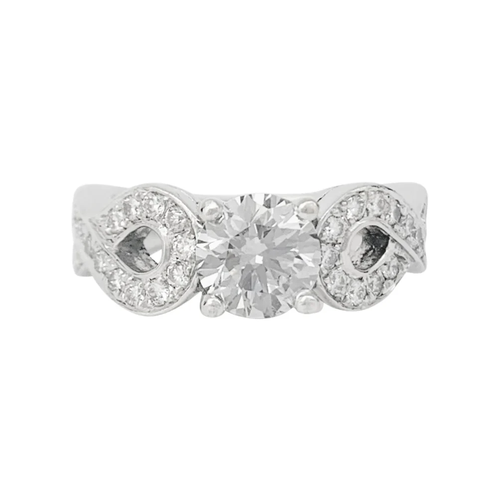 Bague diamant 0,94 carat en or blanc. - Image 2