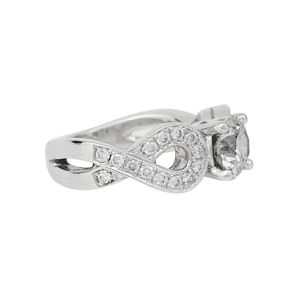 Bague diamant 0,94 carat en or blanc. - Image 3