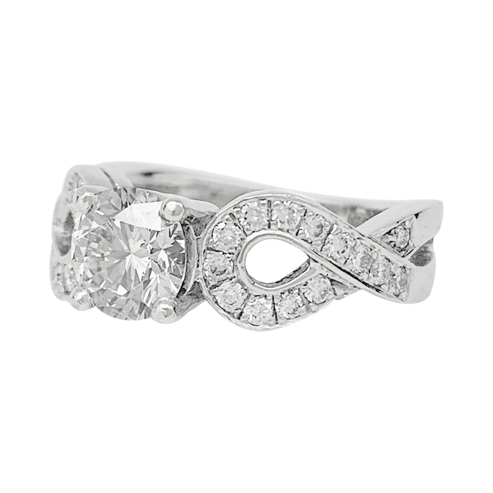Bague diamant 0,94 carat en or blanc. - Image 5