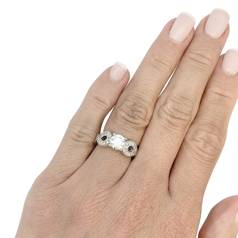 Bague diamant 0,94 carat en or blanc. - Image 8