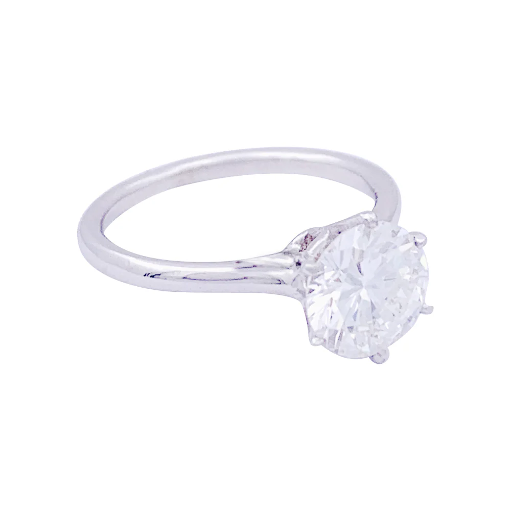 Solitaire platine, diamant 1,71 carat. - Image 4