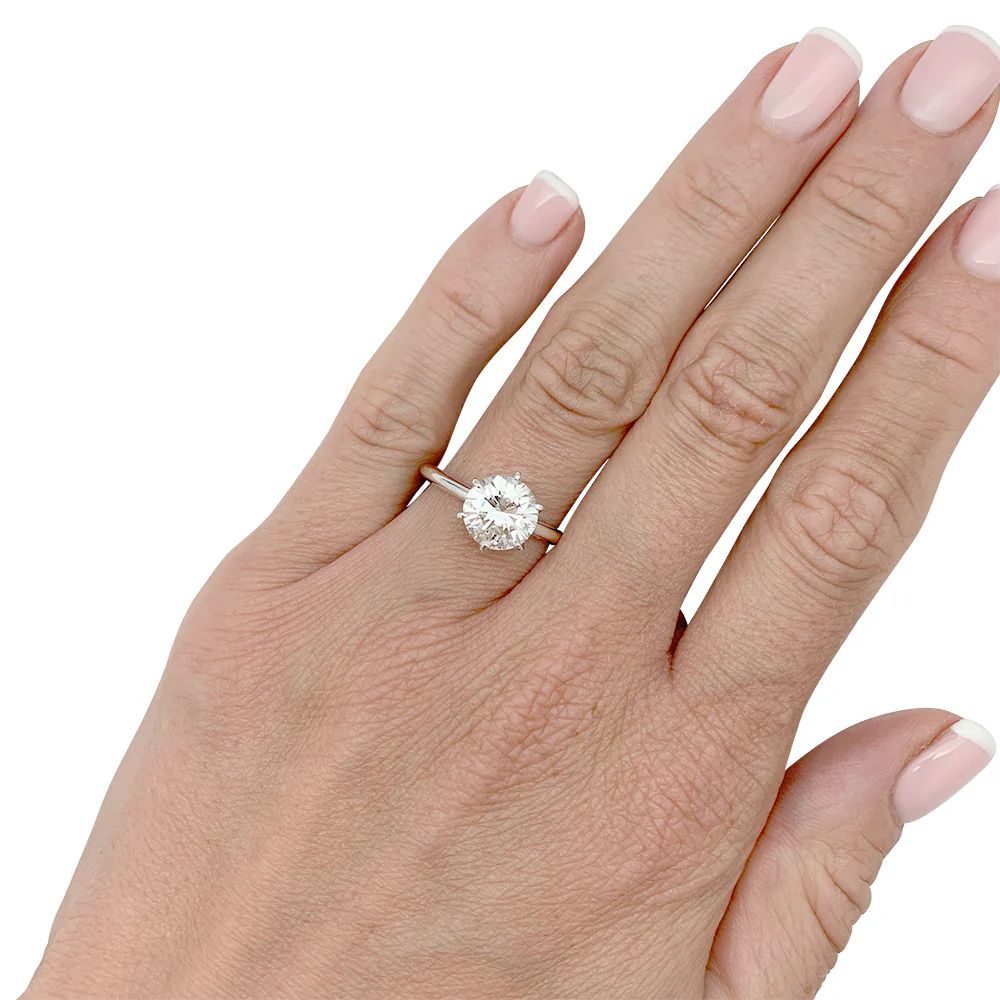 Solitaire platine et diamant, 2,23 carats. - Image 8