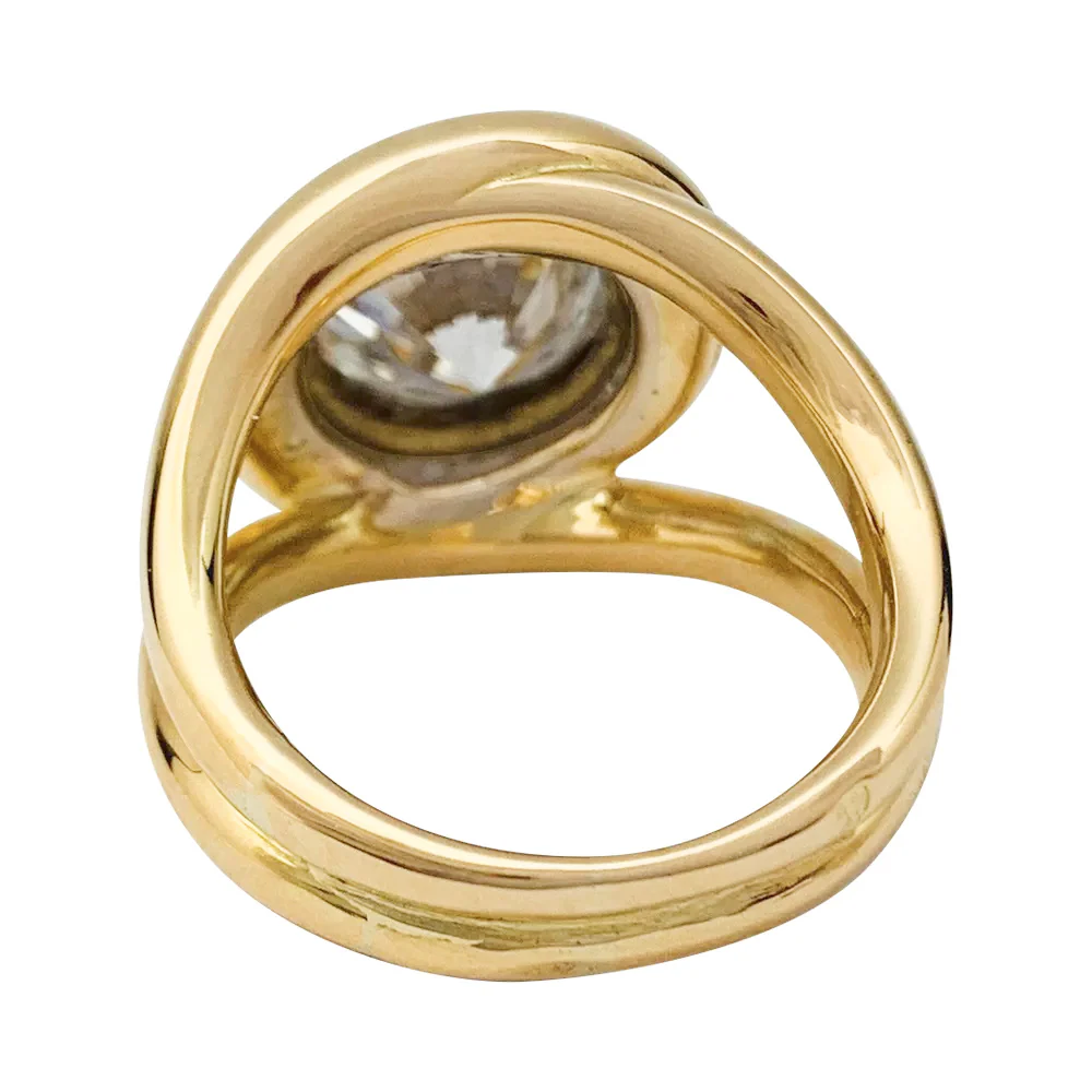 Bague entrelacée deux tons d'or, diamant 2,78 carats. - Image 5