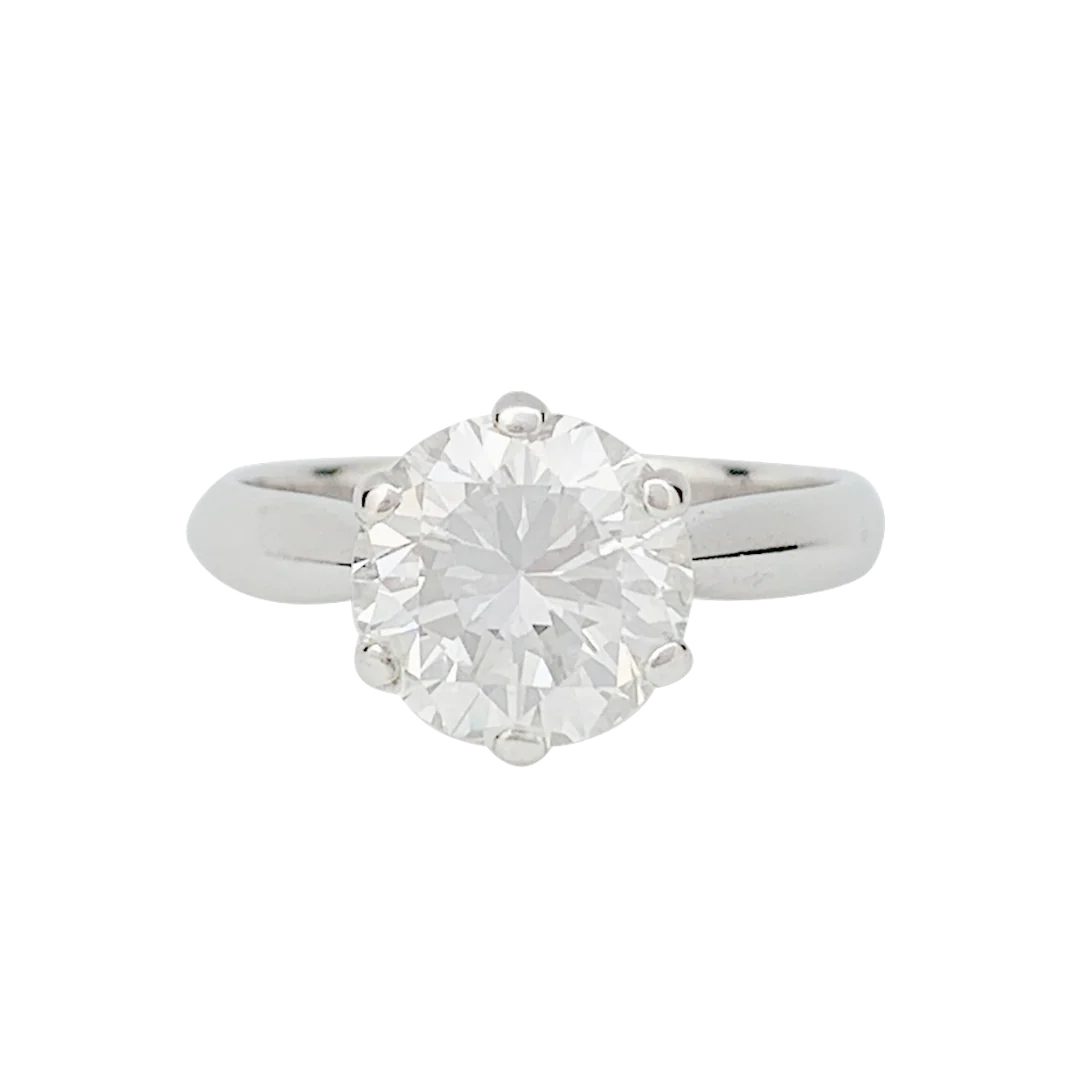 Bague diamant 2,52 carats, en or blanc.