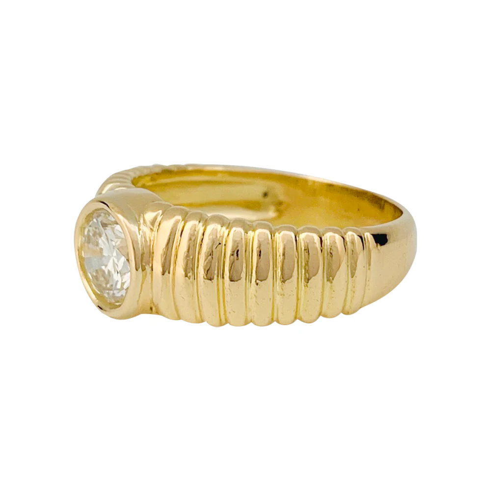 Bague diamant 1,01 carat en or jaune. - Image 3