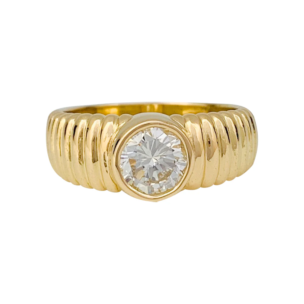 Bague diamant 1,01 carat en or jaune. - Image 7