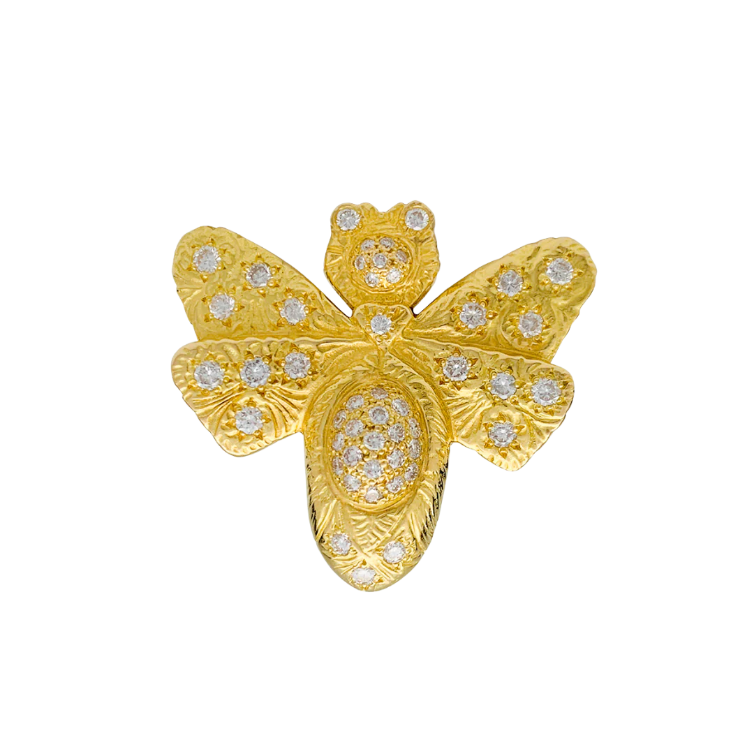 Bague Garnazelle "Papillon" en or jaune, diamants.