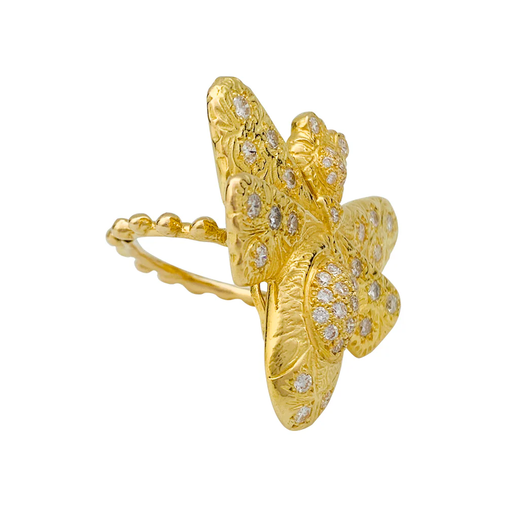 Bague Garnazelle "Papillon" en or jaune, diamants. - Image 3