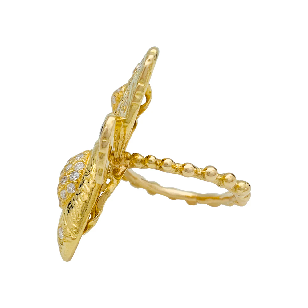 Bague Garnazelle "Papillon" en or jaune, diamants. - Image 5