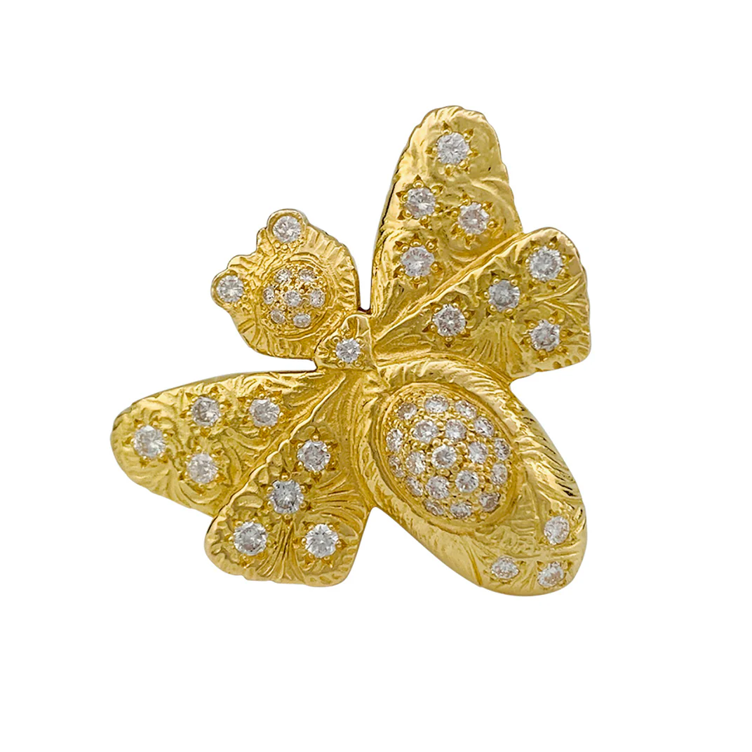 Bague Garnazelle "Papillon" en or jaune, diamants. - Image 6