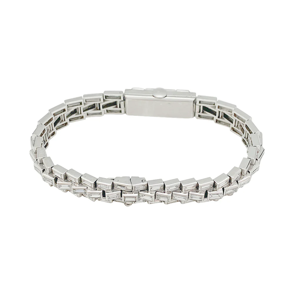 Montre Art Déco en platine et diamants. - Image 4