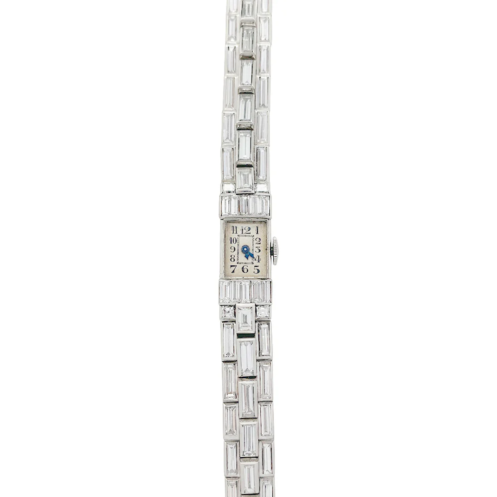 Montre Art Déco en platine et diamants. - Image 5