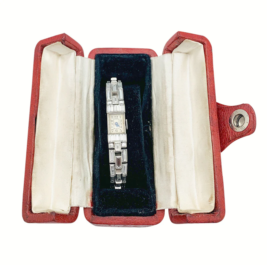 Montre Art Déco en platine et diamants. - Image 8