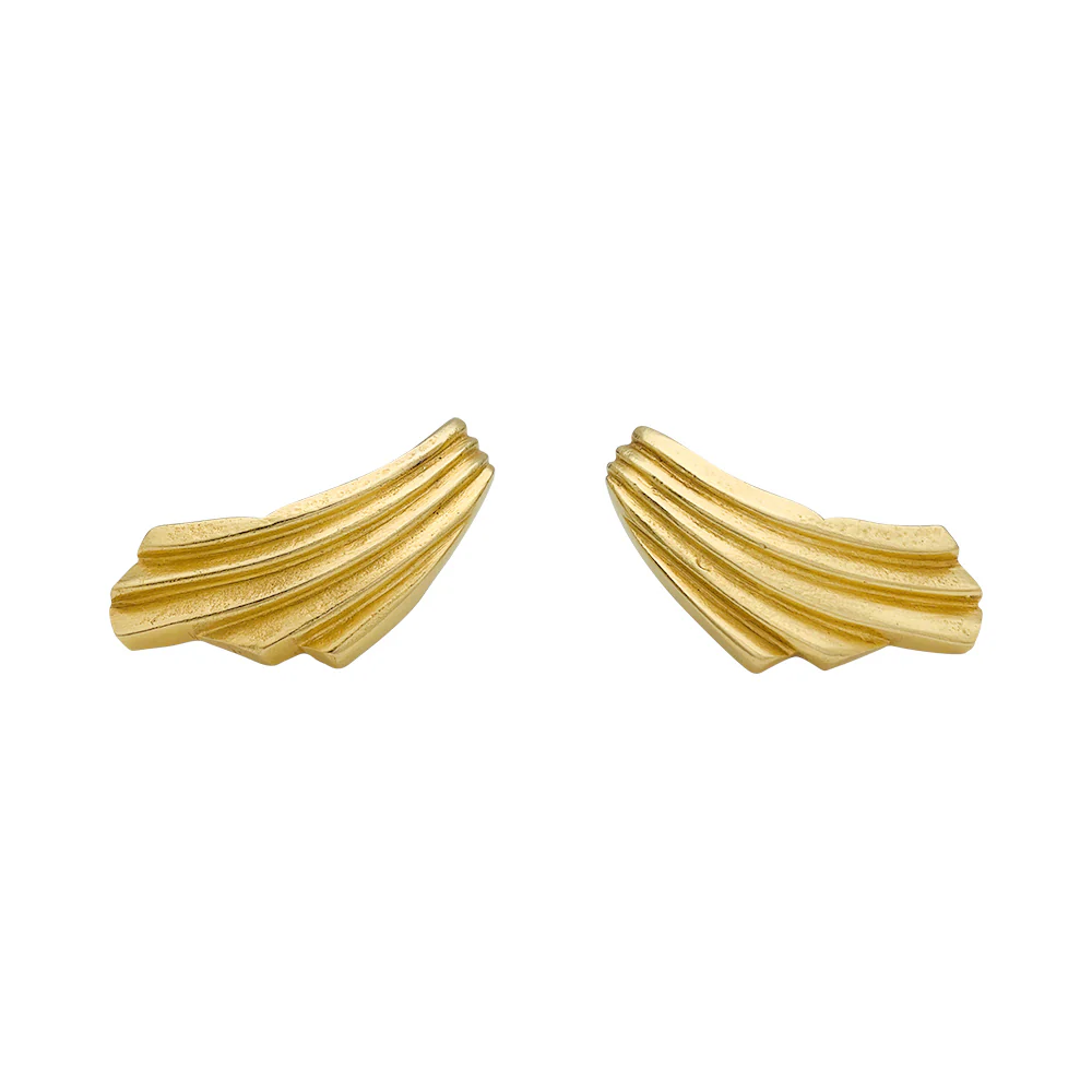 Boucles d'oreilles Lalaounis "Drapé" en or jaune. - Image 2