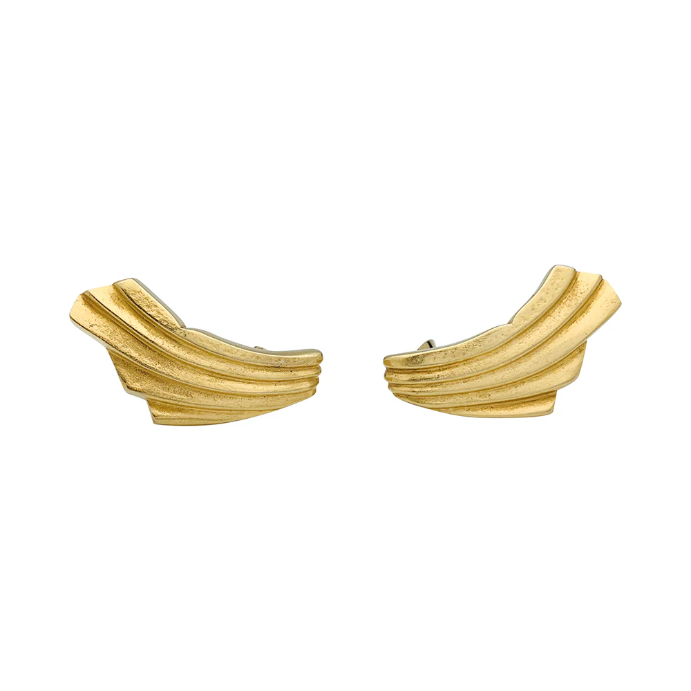 Boucles d'oreilles Lalaounis "Drapé" en or jaune. - Image 3