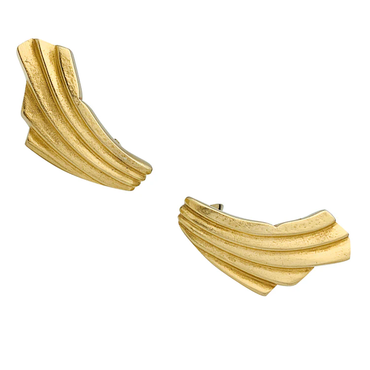 Boucles d'oreilles Lalaounis "Drapé" en or jaune. - Image 7